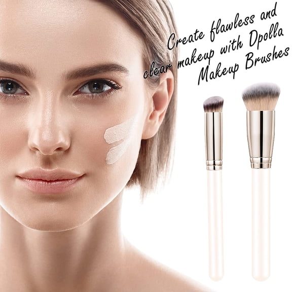 UYGDUY-Makeup Brushes Dpolla Pro Foundation Brush and Flawless Concealer Brush Perfect for Any Look Premium Luxe Hair Contour Brush Perfect for Blending Liquid,Buffing,Cream,Sculpting,Mineral Makeup(