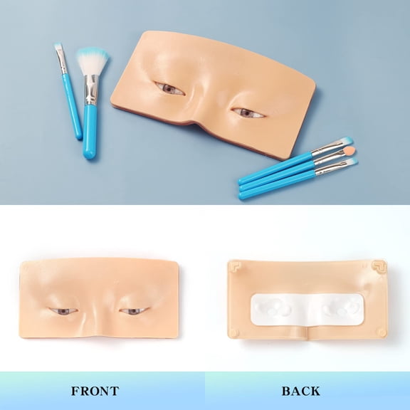 UYGDUY-Makeup Practice Face Board, 3D Reusable Silicone Make up Mannequin Face with 5PCS Makeup Brush, Eye Make up Practice Board for Beginner or Professional Enthusiasts