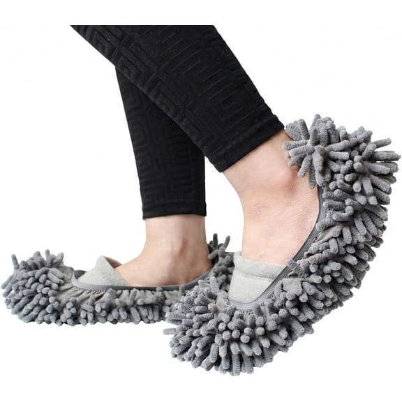 UYGDUY-Microfiber Cleaning Slippers Wearable Mop Shoes Worn on the Feet, Reusable Hand-Washable Non-Slip Floor Cleaning Slippers for Hardwood & Tile