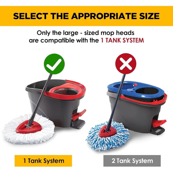UYGDUY-Mop Head Replacement for O-Cedar EasyWring, Mop Heads Replacements with Microfiber, Easy-Cleaning and Machine-Washable, Pack of 6 Mop Replace Heads