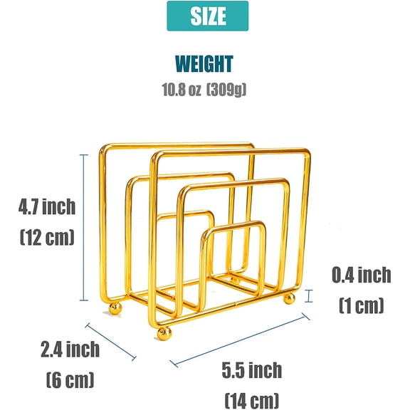 UYGDUY-Napkin Holder Freestanding Metal Tabletop Tissue Dispenser for Tables, Dining, Kitchen, Restaurant, Picnic (Gold)