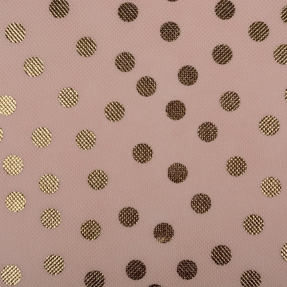 UYGDUY-Non Woven Polyester Storage Bin, Polka Dot, Pink & Gold, Small Set of 2