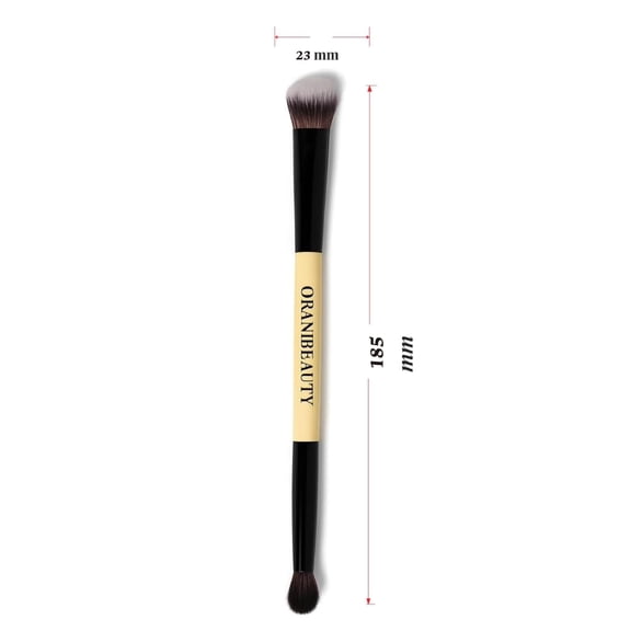 UYGDUY-ORAINIBEAUTY Dual-Ended Concealer Brush - 2-in-1 Under Eye Blending & Eyeshadow Tool - Angled Buffing End for Seamless Contour & Tapered Precision Tip for Hard-to-Reach Areas - Vegan & Cruelty