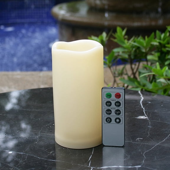 UYGDUY-Outdoor Waterproof Flameless LED Pillar Candle with Remote Timer Battery Operated Plastic Flickering Decorative Fake Candle Light for Festival Celebration Wedding Party Decoration Gift Choice