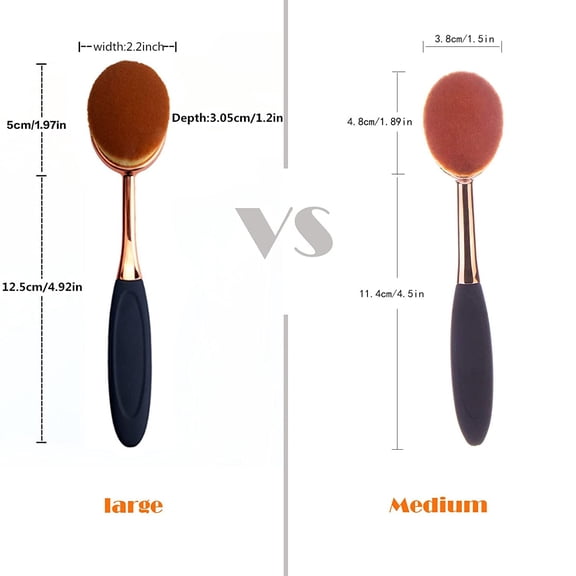 UYGDUY-Oval Foundation Brush Second Largest Toothbrush Makeup Brushes Fast Flawless Application Liquid Cream Powder Foundation Sunscreen(Medium)