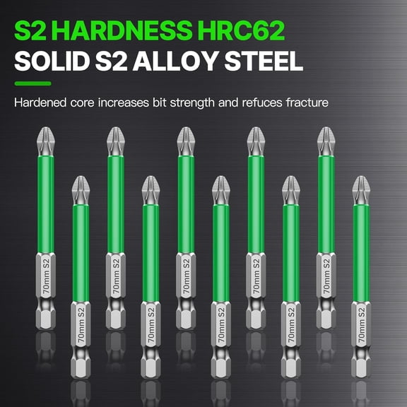 UYGDUY-PH2 Magnetic Drill Bits 4-Pack,Magnetic Screwdriver Tips with Anti-Slip, 1/4" Hex Shank, Impact-Ready Driver Bit Set for Drill