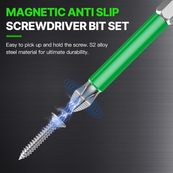 UYGDUY-PH2 Magnetic Drill Bits 5-Pack,Magnetic Screwdriver Tips with Anti-Slip, 1/4" Hex Shank, Impact-Ready Driver Bit Set for Drill,65mm
