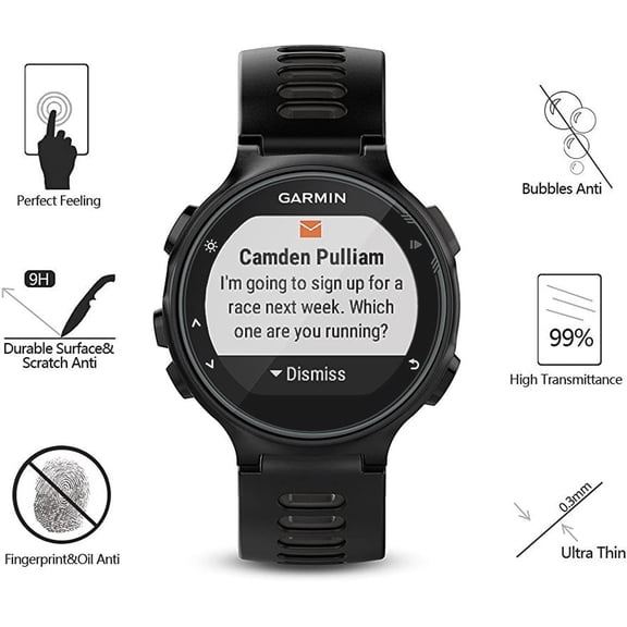 UYGDUY-(Pack of 4) Tempered Glass Screen Protector for Garmin Forerunner 735XT, [0.3mm 2.5D High Definition 9H] Premium Clear Screen Protective Film for Garmin Forerunner 735XT