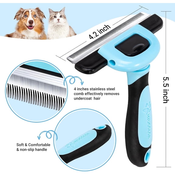 UYGDUY-Pet Grooming Brush, Deshedding Tool for Dogs & Cats, Effectively Reduces Shedding by up to 95% for Short Medium and Long Pet Hair