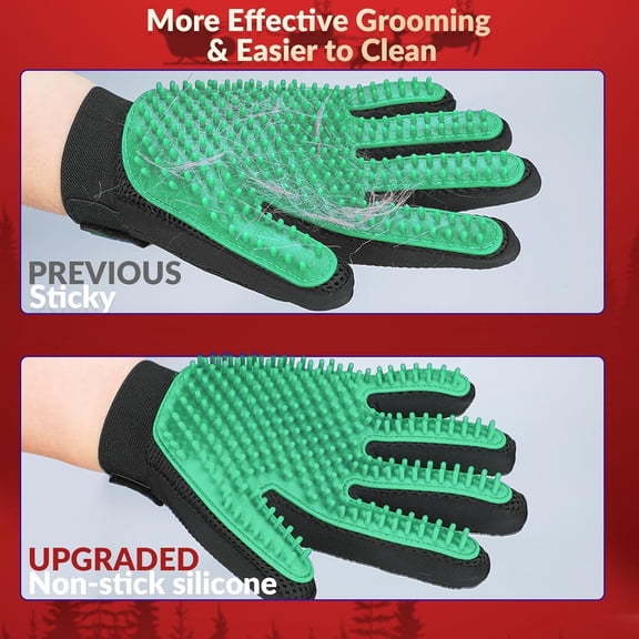 UYGDUY-Pet Hair Remover Glove - Gentle Pet Grooming Glove Brush - Deshedding Glove - Massage Mitt with Enhanced Five Finger Design - Perfect for Dogs & Cats with Long & Short Fur - 1 Pack (Right-hand