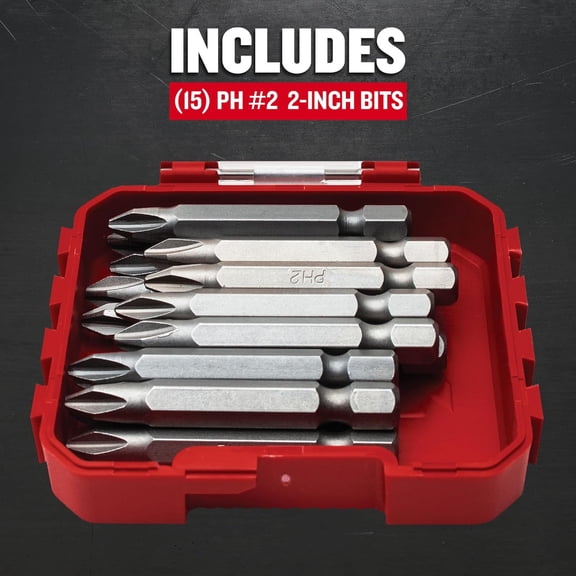 UYGDUY-Phillips Screwdriver Bit Set, 2-Inch, 15-Piece (CMAF122PH215)