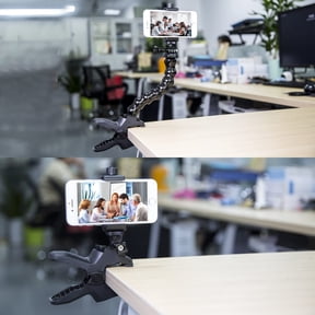 UYGDUY-Phone Holder Desk Gooseneck Mount, Cell Phone Clamp Clip for Pole, Mount Stand, Compatible for iPhone 17 iPhone 16 Plus 15 Pro 14 Plus Xs Max XR X 8 7 6 6s Plus and Other 4-7'' Device