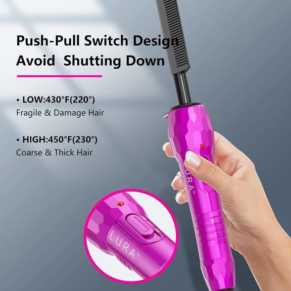 UYGDUY-Pink Hot Comb For Wigs,450 Electric Hot Combs For Black Women Hair,High Heat Pressing Combs For Black Hair,Dual Voltage Flat Iron Comb For Synthetic Wigs,Hair Straightener Comb For Beard
