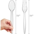 thumbnail image 1 of UYGDUY-Plastic Forks and Spoons Silverware Set 150PCS, Heavy Duty Utensils 75 Clear Forks 75 Clear Spoons Disposable Utensils, 1 of 2
