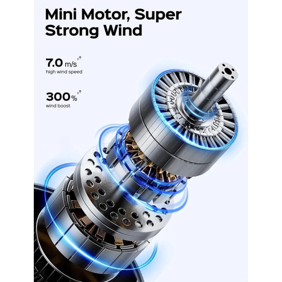 UYGDUY-Portable Handheld Fan - High Speed Cooling, USB Rechargeable Mini Fan with 4000mAh Battery 12 Hours Battery Life for Beach Travel Vacation.