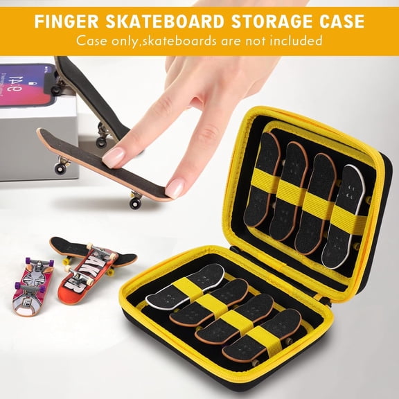 UYGDUY-Portable Storage Case for Teck Deck Ultra DLX Finger Skateboards, Fingerboard Carrying Case Compatible with 8 PCS Tech Deck Fingerboard (Case Only) (Medium, Black)
