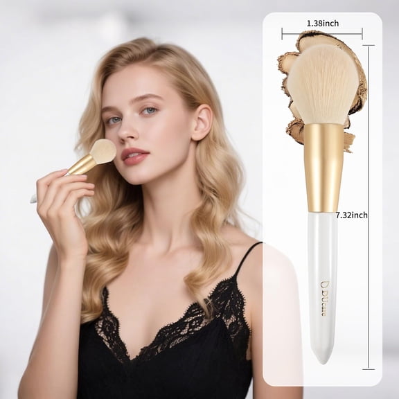 UYGDUY-Professional Makeup Brush Set - 2Pcs Angled Blush & Tapered Powder Brushes | Soft Synthetic Hair for Contouring, Blush, Highlighting & Setting | Fluffy & Light Application