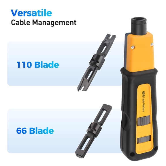 UYGDUY-Punch Down Tool with 110 & 66 Blade, RJ45 Ethernet Punch Tool, Keystone Punchdown Device for Cat 8/7/6A, Cat 6, Cat5e/5 Network