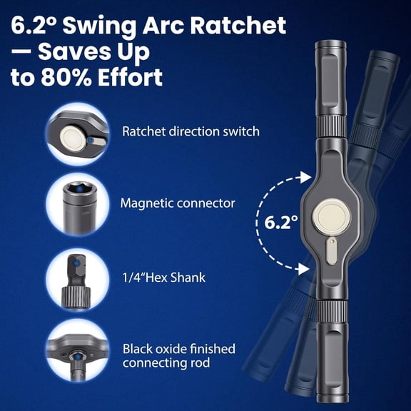UYGDUY-Ratcheting Screwdriver Set, 24-in-1 Multi-Bit Driver with 6.2 Fine Tooth Ratcheting Gear, S2 Steel Bits, Extended Lever Handle, Magnetic Tips, Compact Tool Kit for Home Repair & DIY