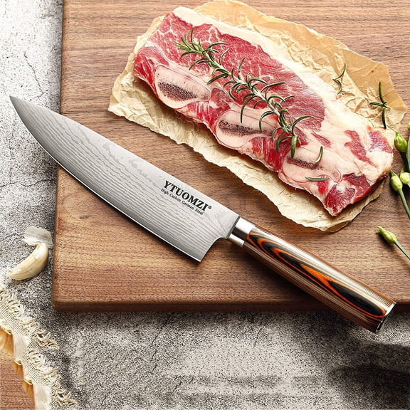 UYGDUY-Razor-Sharp Chef Knife, 8-inch High Carbon Stainless Steel Chef's Knife for Home Kitchen & Restaurant, 8" Chef Kitchen Knife with Sheath & Gift Box, Ergonomic Handle