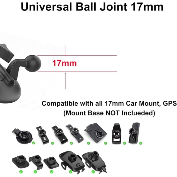 UYGDUY-Replacement CD Phone Mount, CD Slot Mounting Bracket Base Compatible with Garmin Nuvi Serie 3.5-7 inches Sat Nav [17mm/0.67in Ball Joint], GPS, Magnetic Mount/Phone Holder Clamp/Tablet Mount