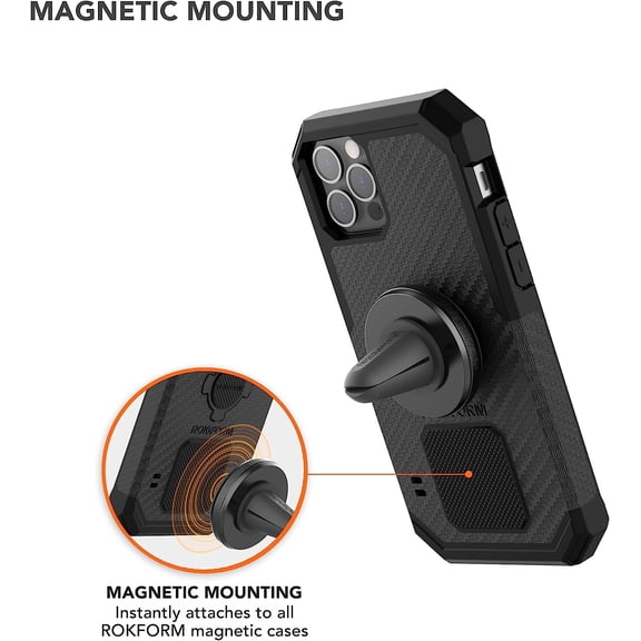 UYGDUY-Rokform - Magnetic Air Vent Mount, Super Grip Car Truck & Van Vent Clip, Aluminum Cell Phone Holder, Removable Vent Magnet Mount, Specially Designed for Rokform Cases (Black)