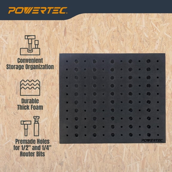 UYGDUY-Router Bit Storage Inserts for 110 Bits, 50PCS 1/2" and 60PCS 1/4" Shank Router Bits, Routers Bit Holder, Bits Organizer with High Density Foam, Fits Toolbox, Drawer, Workstation (71046)