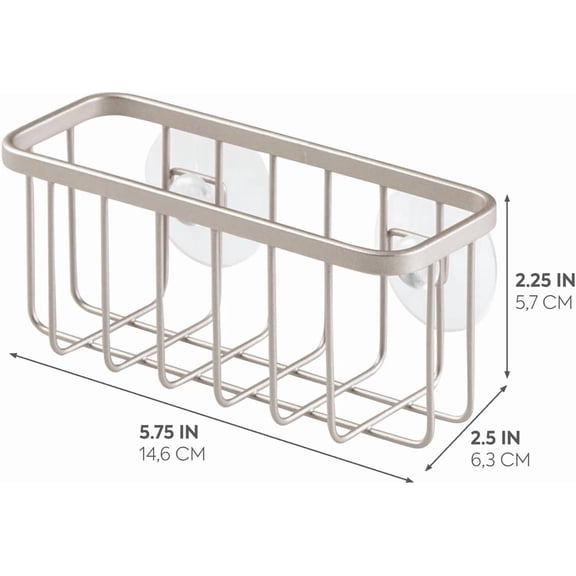 UYGDUY-Rust-Resistant Stainless Steel Sponge Holder for Kitchen Sink with Suction Cups, The Gia Collection - Set of 1, Satin