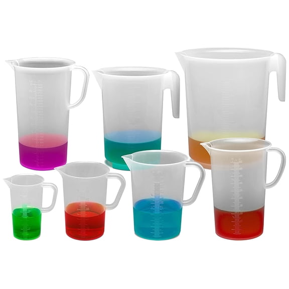 UYGDUY-SP Bel-Art Tall Form 1000ml Polypropylene Graduated Pitcher, 10ml, Chemical-Resistant Measure Pitcher, Heat-Resistant to 121C, Durable Shatterproof Design for Lab, Kitchen, and Industrial Use