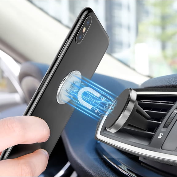 UYGDUY-SULEZHIN Phone Ring Holder for Hand, 360 Rotation Metal Phone Grip, Magnetic Phone Car Mount Holder, Compatible with iPhone 11 Pro Xs Max XR X 8 All Smartphones, Silver-2