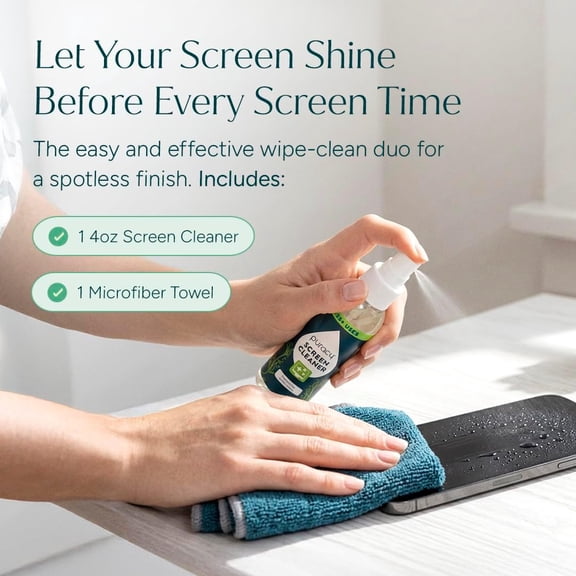 UYGDUY-Screen Cleaner with Microfiber Cloth  All Purpose Phone, Laptop, Computer, TV Screen Cleaner for Smart TV, Streak-Free and Fingerprint-Free (4 oz, Free & Clear)