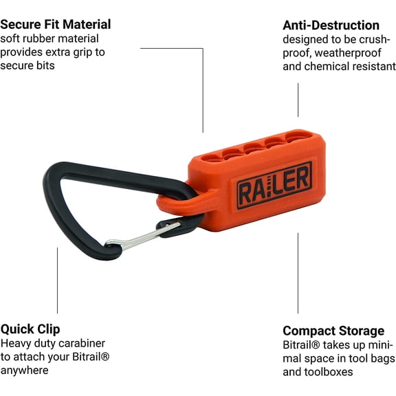 UYGDUY-Screwdriver Bit Holder Storage Organizer 20-Hole Hi-Vis Bit Holder with Carabiner