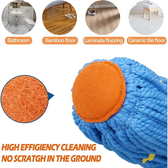 UYGDUY-Self-Wringing Twist Mops for Floor Cleaning, Microfiber Floor mop with 57 " Long Handle, Easy Wringing Mop for Hardwood Commercial Household Clean
