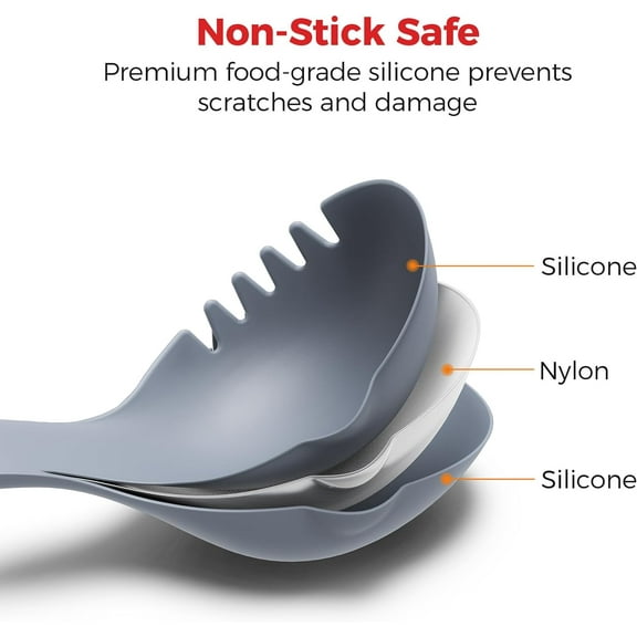 UYGDUY-Silicone Spoon Soup Ladle Compatible with Ninja Crockpot Slow Cooker Foodi Possiblecooker Pro - Non-Stick Cookware Safe - for Cooking, Mixing & Serving and More