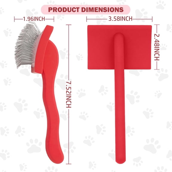 UYGDUY-Slicker Brush - Grooming Kit for Goldendoodles, Labradoodles, Poodles & Medium to Long-Haired Dogs (Red)