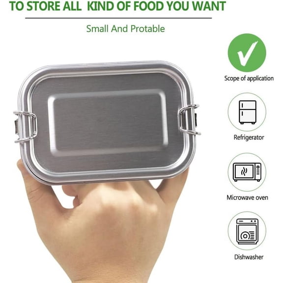 UYGDUY-Small Stainless Steel Food Storage Containers Set | Reusable Metal Lunch Snack Boxes Food Prep Container with Lids Freezer & Dishwasher Safe | 550 ml | BPA-Free Plastic-Free