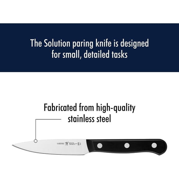 UYGDUY-Solution Razor-Sharp 4-inch Compact Chef Knife, German Engineered Informed by 100+ Years of Mastery, Black/Stainless Steel