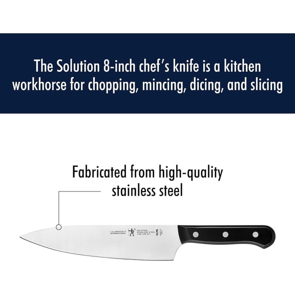 UYGDUY-Solution Razor-Sharp 8-inch Chef Knife, German Engineered Informed by 100+ Years of Mastery, Black/Stainless Steel