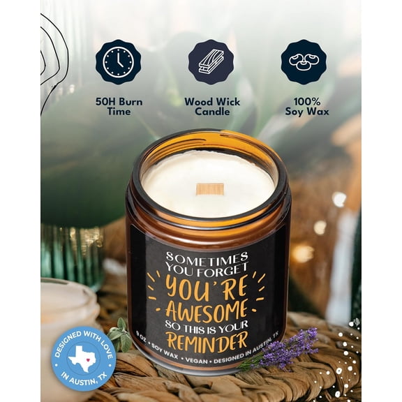 UYGDUY-Sometimes You Forget You're Awesome Candle, Inspirational Gifts for Women, Stress Relief Gifts for Women, Appreciation Gift for Coworkers, Appreciation and Encouragement Presents for Men and W