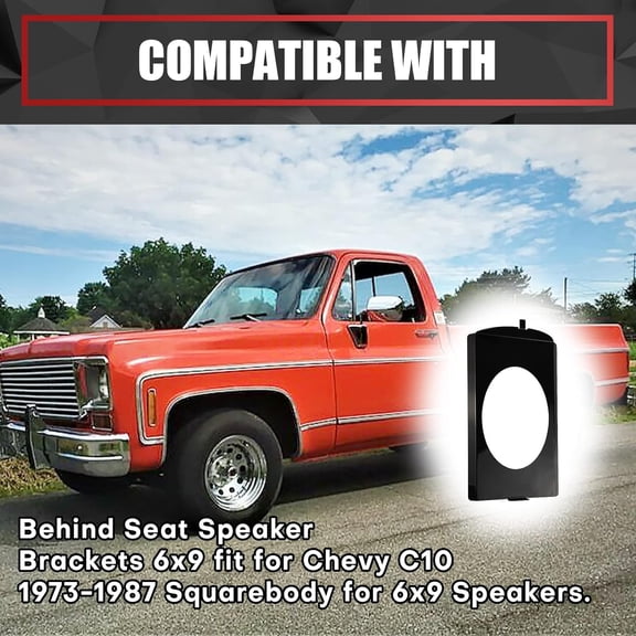 UYGDUY-Speaker Brackets Behind Seat 6x9 fit for Chevy C10 1973-1987 Squarebody for 6x9 Speaker, Black