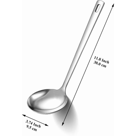 UYGDUY-Stainless Steel Soup Ladle, 11.8" Durable Ladel Spoon for Serving or Cooking, Dishwasher Safe, Durable & Rust-Resistant Cooking Utensil