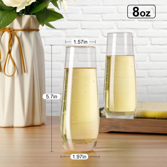UYGDUY-Stemless Champagne Flutes, Champagne Glasses (2)