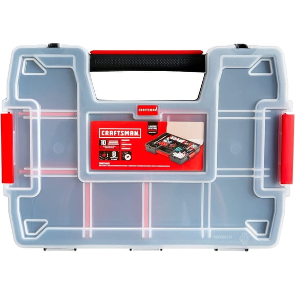 UYGDUY-Storage Organizer, Small Parts Organizer, 3-Packs with 10-Compartments, Lid Includes Secure Latch (CMST60964M)
