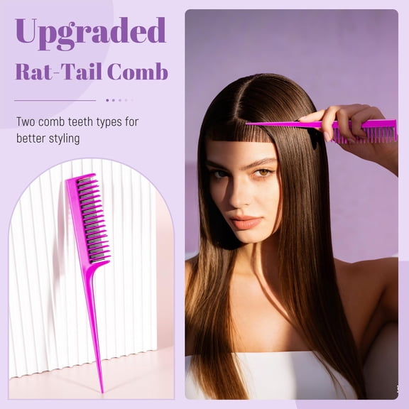 UYGDUY-Stylemate Wig Brush Comb Set, 3pcs Professional Styling Extension Brush Kit with Travel Size for Human and Synthetic Hair Smoothing Parting Section