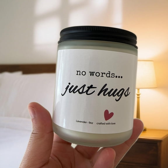 UYGDUY-Sympathy Gifts for Loss of Loved One, Memorial Candle 9oz Lavender Scented Soy Candle, No Words Just Hugs Remembrance & Bereavement Gift, Grief Gifts for Women, Condolence Gi
