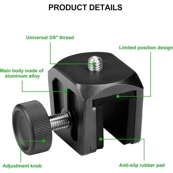 UYGDUY-Telescope Clip for Spotting Scope Binoculars - Car Window Mount for Tripod Head Camera Phone Mount Adapter - Hunting Scouting, Vehicle Window Mount with 3/8" Screw, Load 5lb/2.26kg
