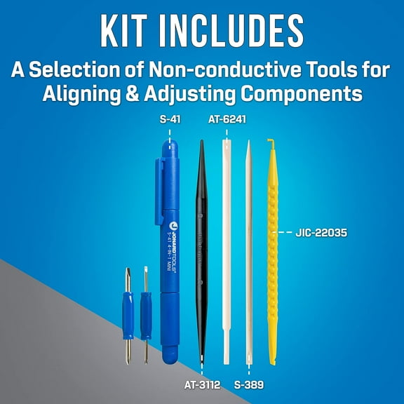 UYGDUY-Tools TK-AT5 5 Piece Alignment Tool Kit with Spudger, Screwdriver, Alignment Tool, Orange Stick, and Probe Pick