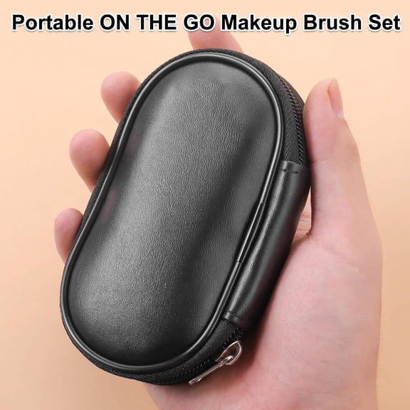 UYGDUY-Travel Makeup Brush Set, 10Pcs Mini Makeup Brushes with Pouch Portable ON THE GO Makeup Brush Travel Set, Easy-taken Full Complete Function Cosmetic Brushes for Flawless Makeup Looks