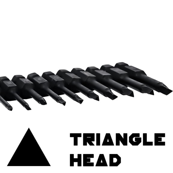 UYGDUY-Triangle Bit Set (12 Pack - 2" and Extra Long 6") Magnetic Heads in The Following Triangle Screwdriver Sizes: TA14, TA18, TA20, TA23, TA27, & TA30