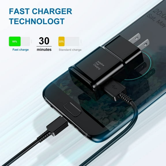 UYGDUY-Type C Charger Fast Charging, 2 Pack USB C Android Phone Wall Charger Block & 6ft Charge Cable Cord, for Samsung Galaxy S8 / S9 / S10 Plus Active S10e, S20 / S21 Ultra Plus, Note 8 9 10, Pixel